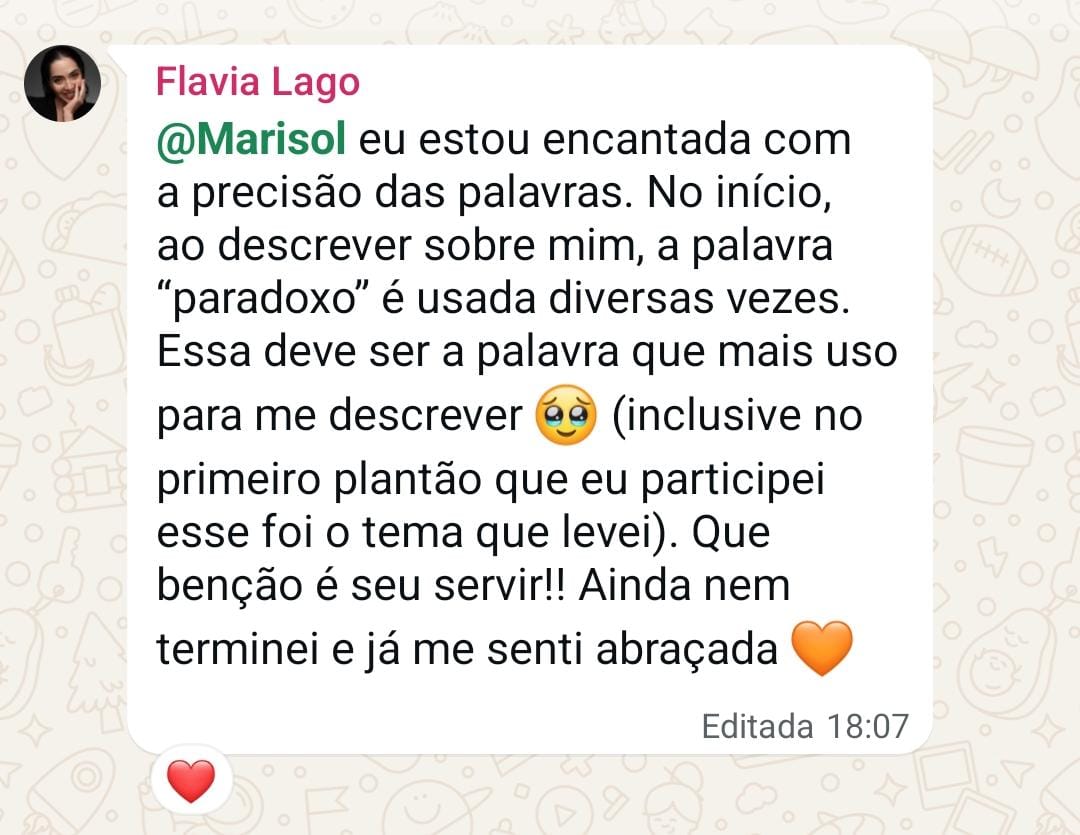 Captura do depoimento de Flavia sobre a precisão das palavras